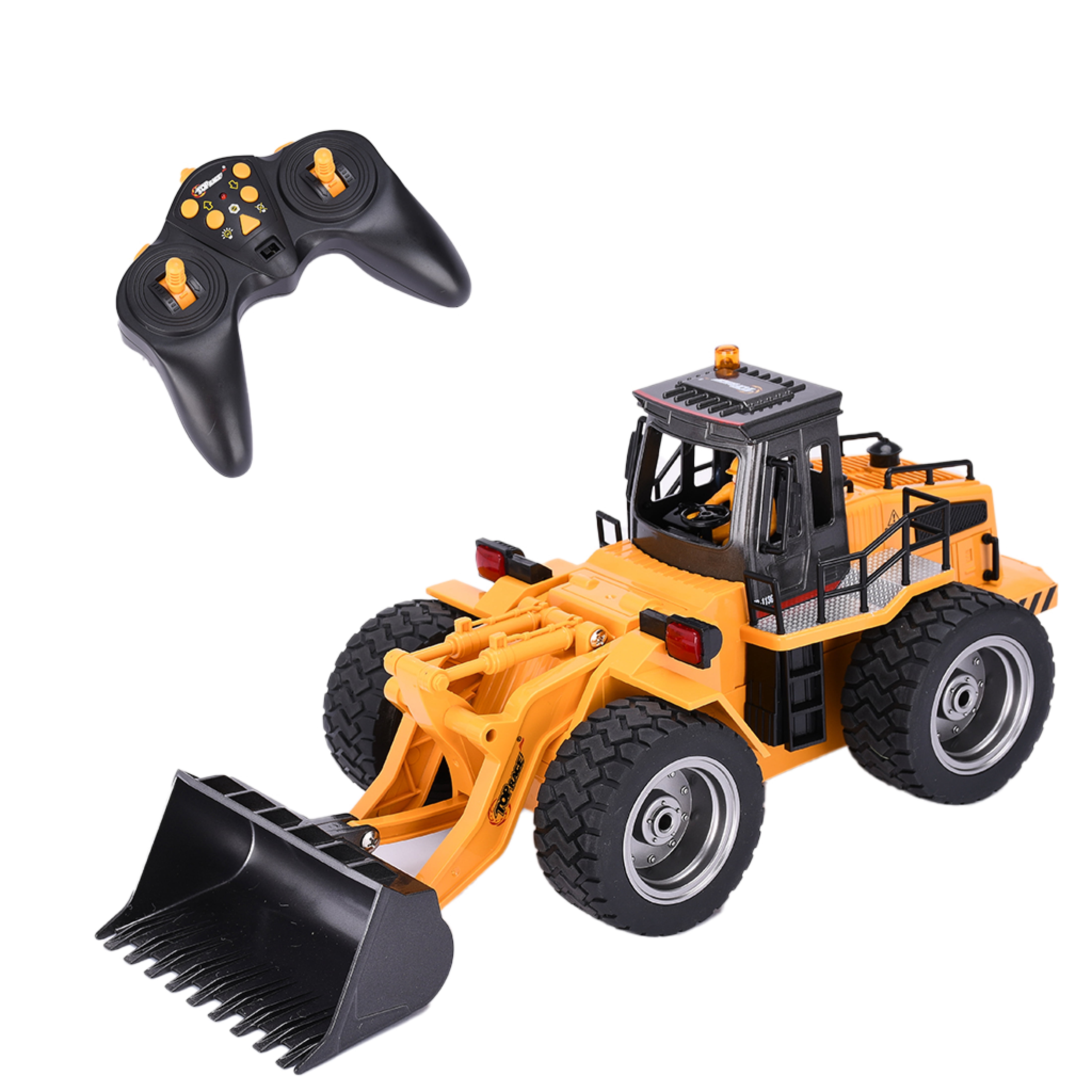 Top Race 6 Channel Full Functional Front Loader RC Remote Control Construction Toy Tractor Top Race