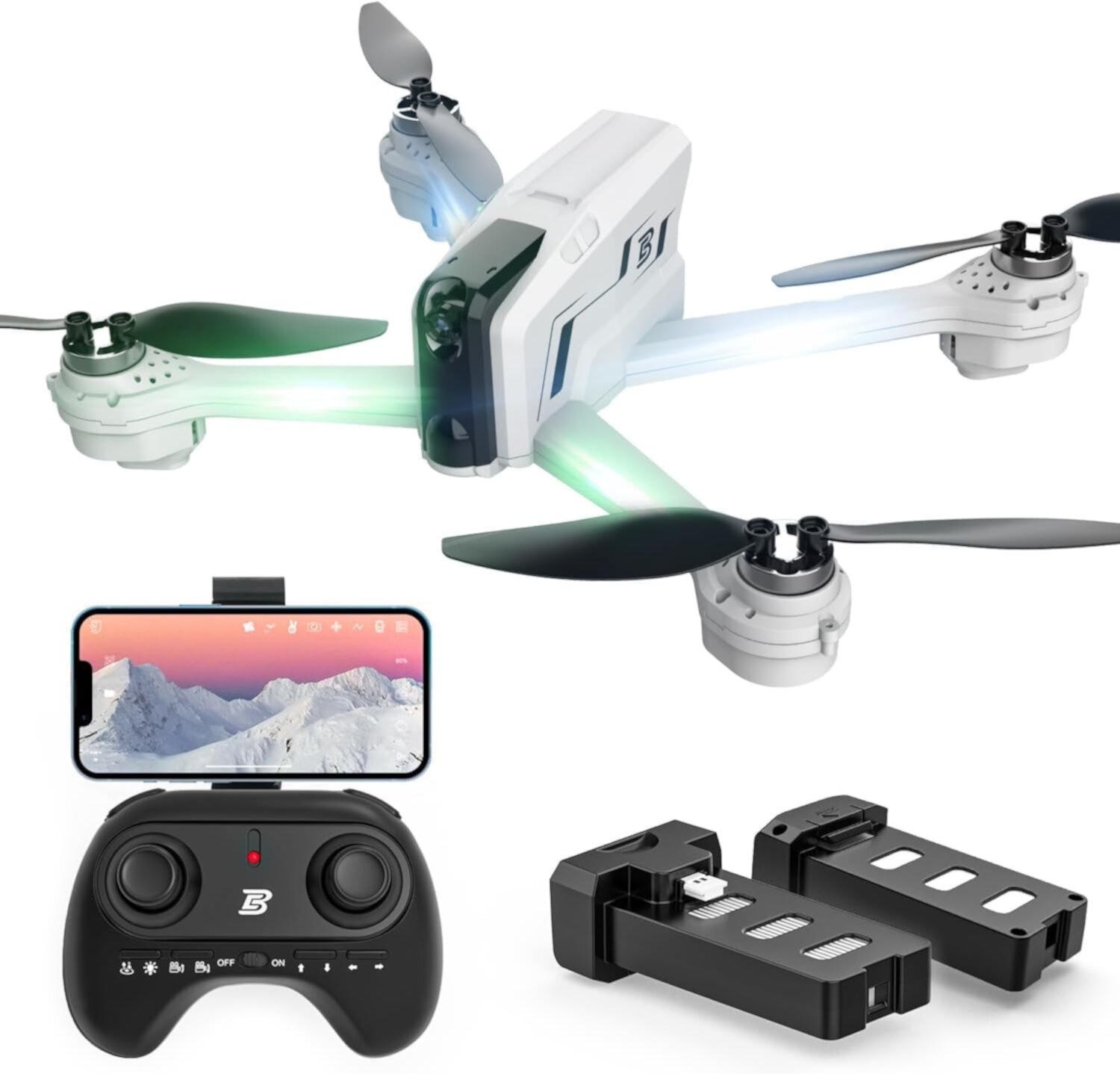 YCFUN Drone with Camera for Adults 1080P HD, BD102 RC Quadcopter with Brushless Motor YCFUN