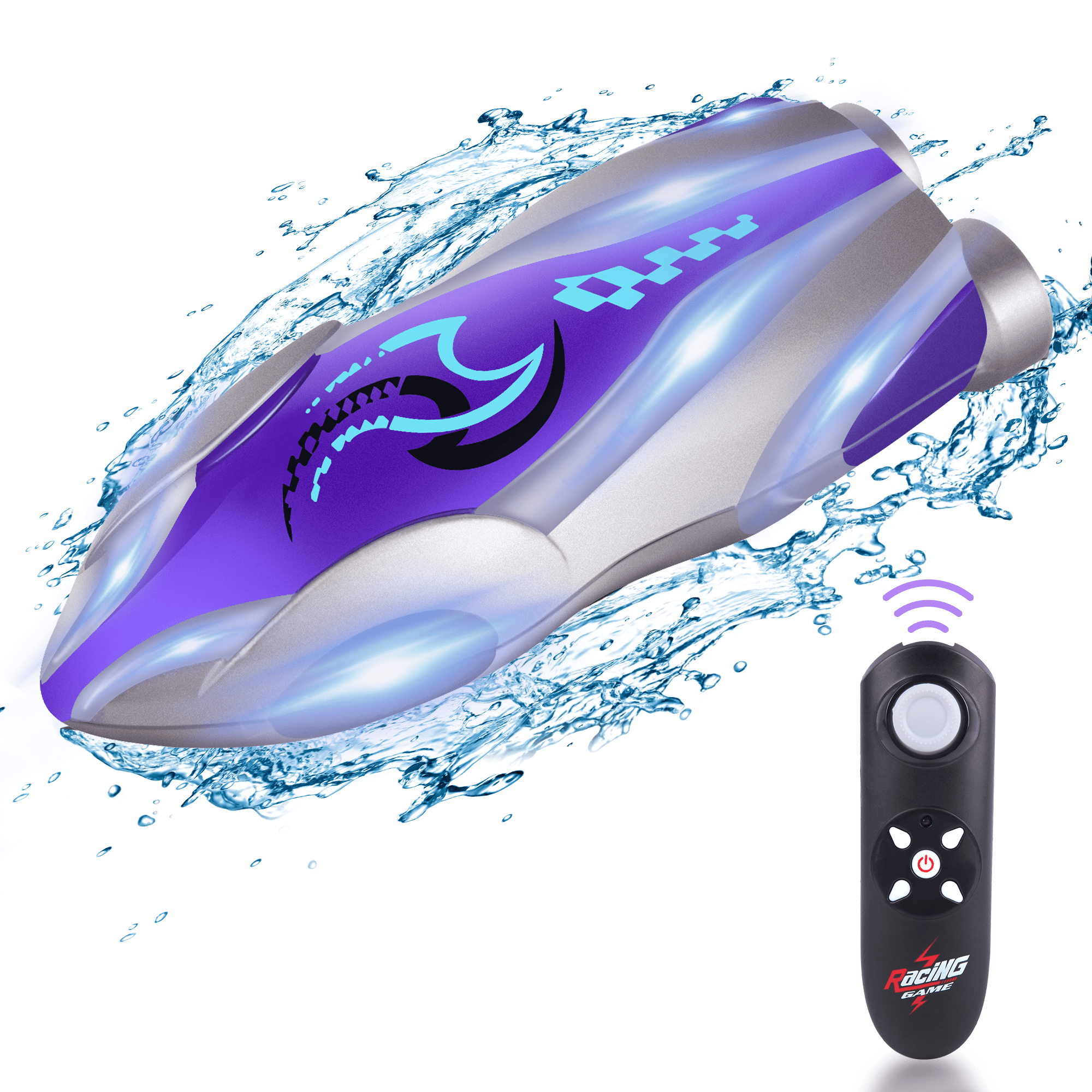 UUGEE RC Boat for Kids Adult, Mini 2.4G Rechargeable Battery Fast Remote Control Racing Boat for Pools Lakes with LED Lights, Capsize Recovery, Gifts for Boys Girls UUGEE