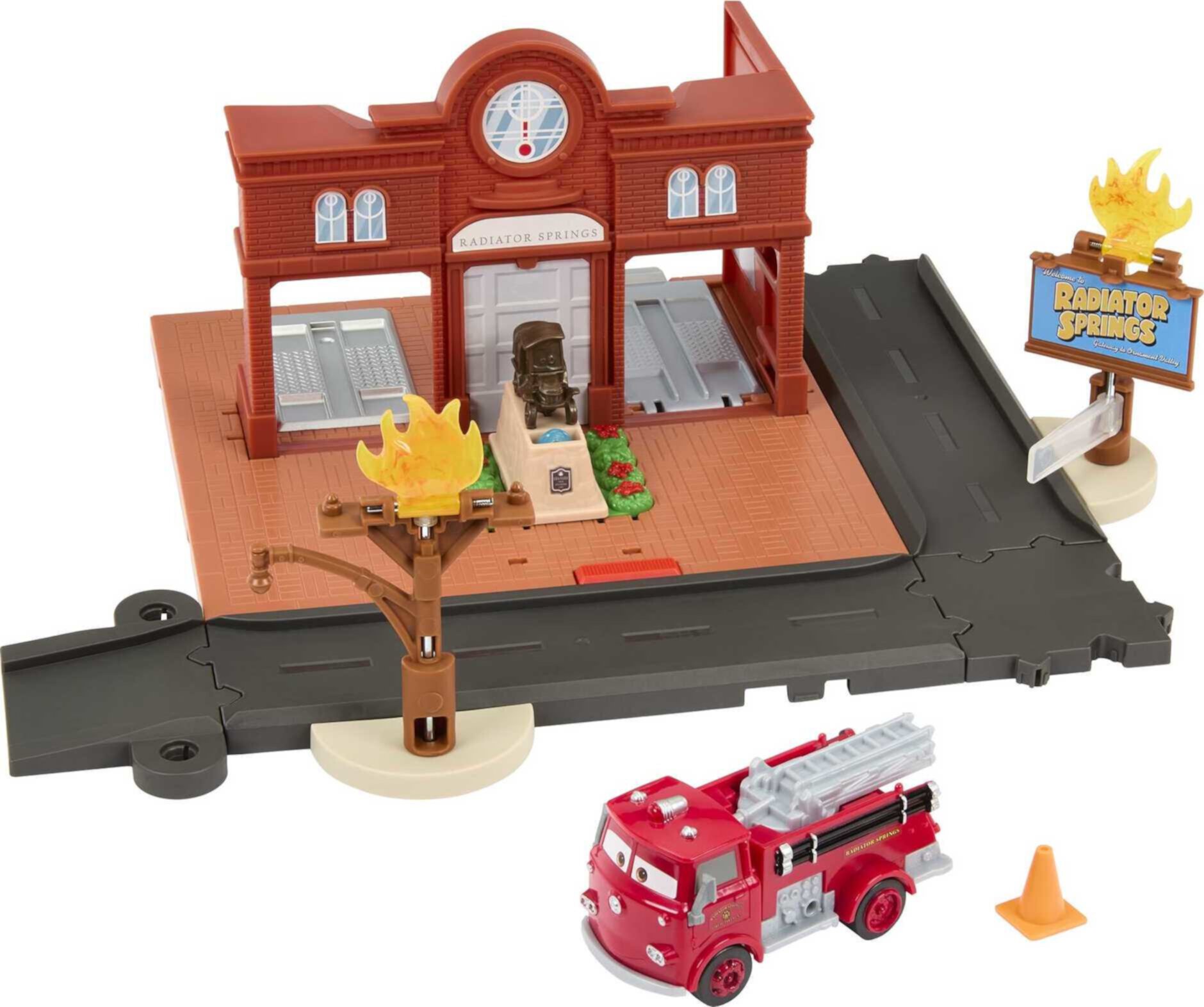 Disney Pixar Cars On The Road Red’s Fire Station Playset with Die-Cast Fire Truck & Moving Parts Disney Pixar Cars