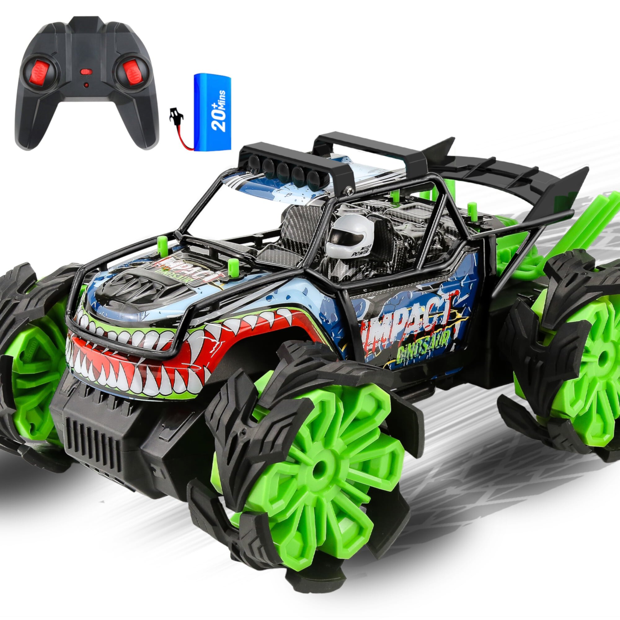 Wisairt Remote Control Monster Truck,1:16 RC Drift Car 4WD Stunt Car Toys for Kids Aults 3+ Birthday Gifts(Green) Wisairt