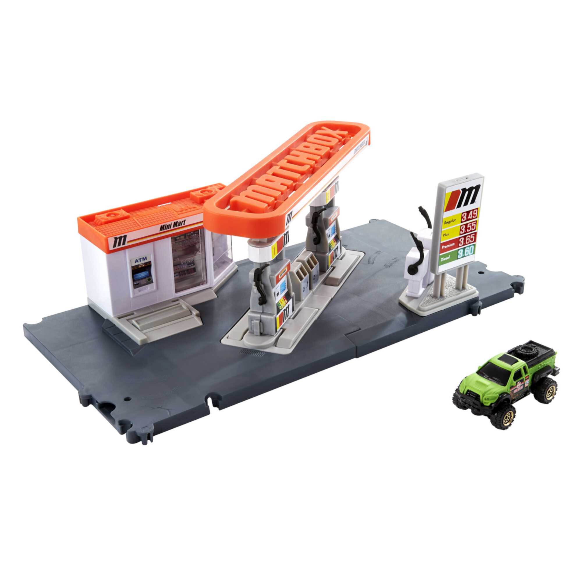 Matchbox Action Drivers Fuel Station Playset with 1:64 Scale Toy Car & Moving Features Matchbox