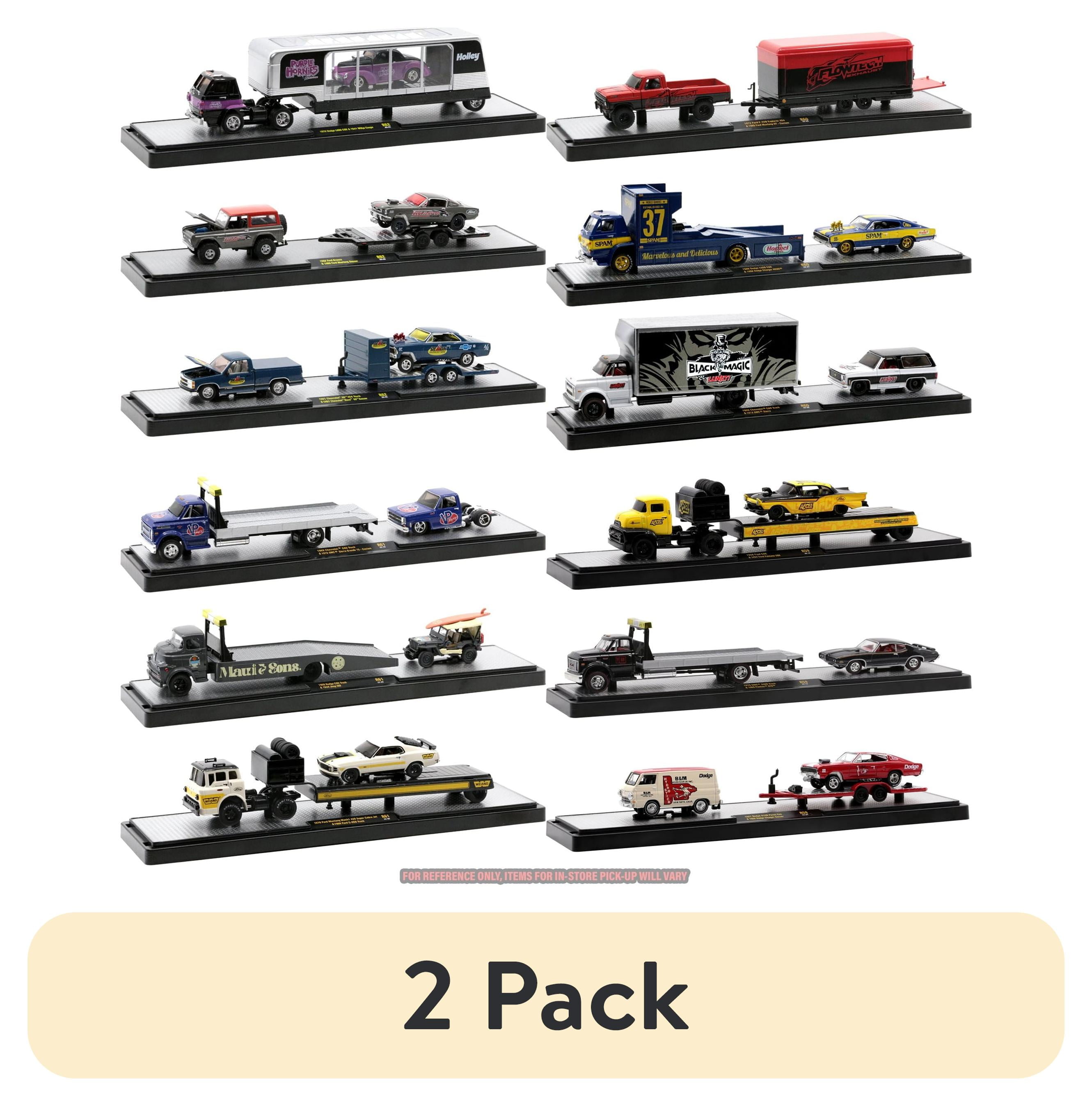 (2 pack) M2 Machines 36000 Auto-Haulers 1:64 Scale Diecast Toy Cars (2 or 3 Vehicles, Styles and Quantity May Vary Per Release) M2 Machines