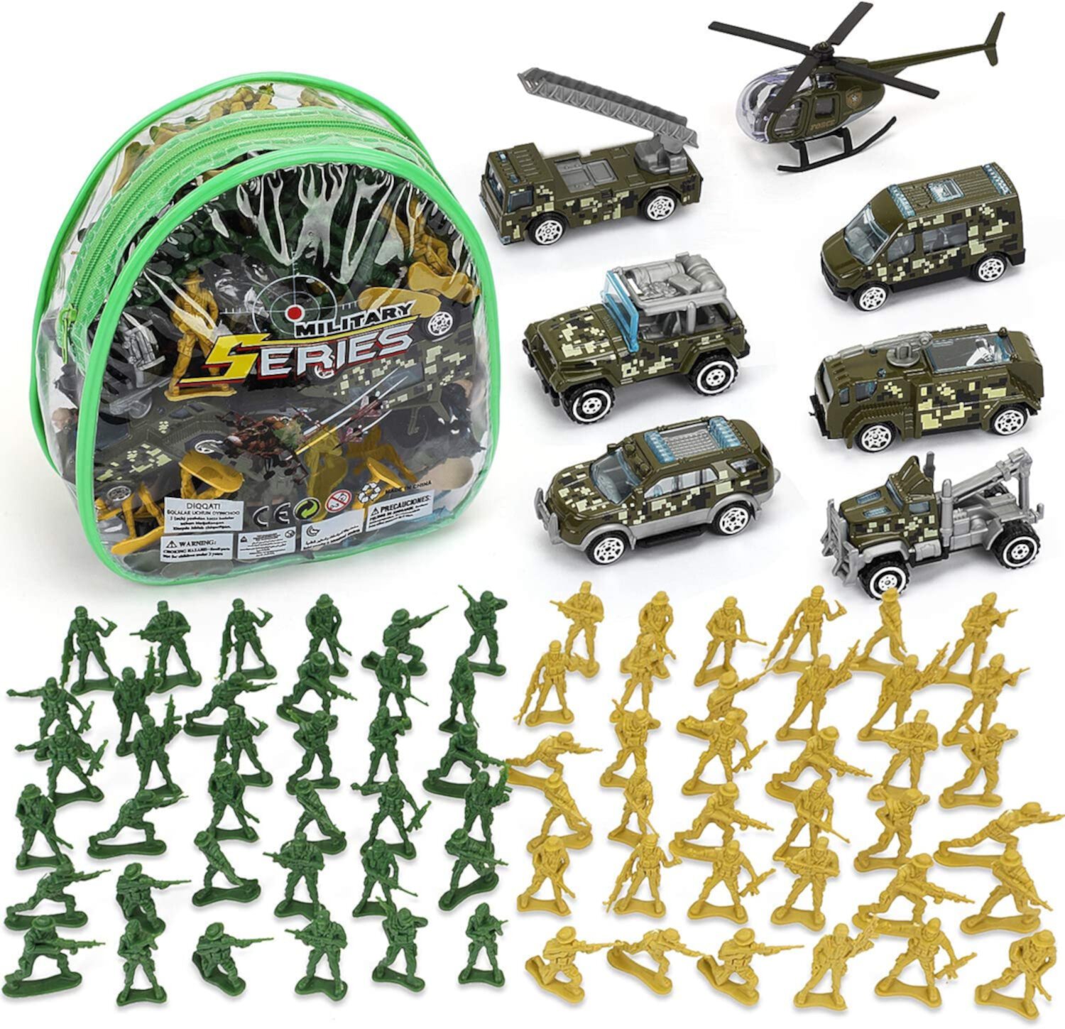 TOY Life Army Men Toys for Boys, Toy Soldiers Die Cast Vehicles Play Set 95 Pieces Army Toys, Army Men Action Figures Boys Gift for Holiday, Includes Army Guys Base Toy Props 4 Military Toy Vehicles TOY Life