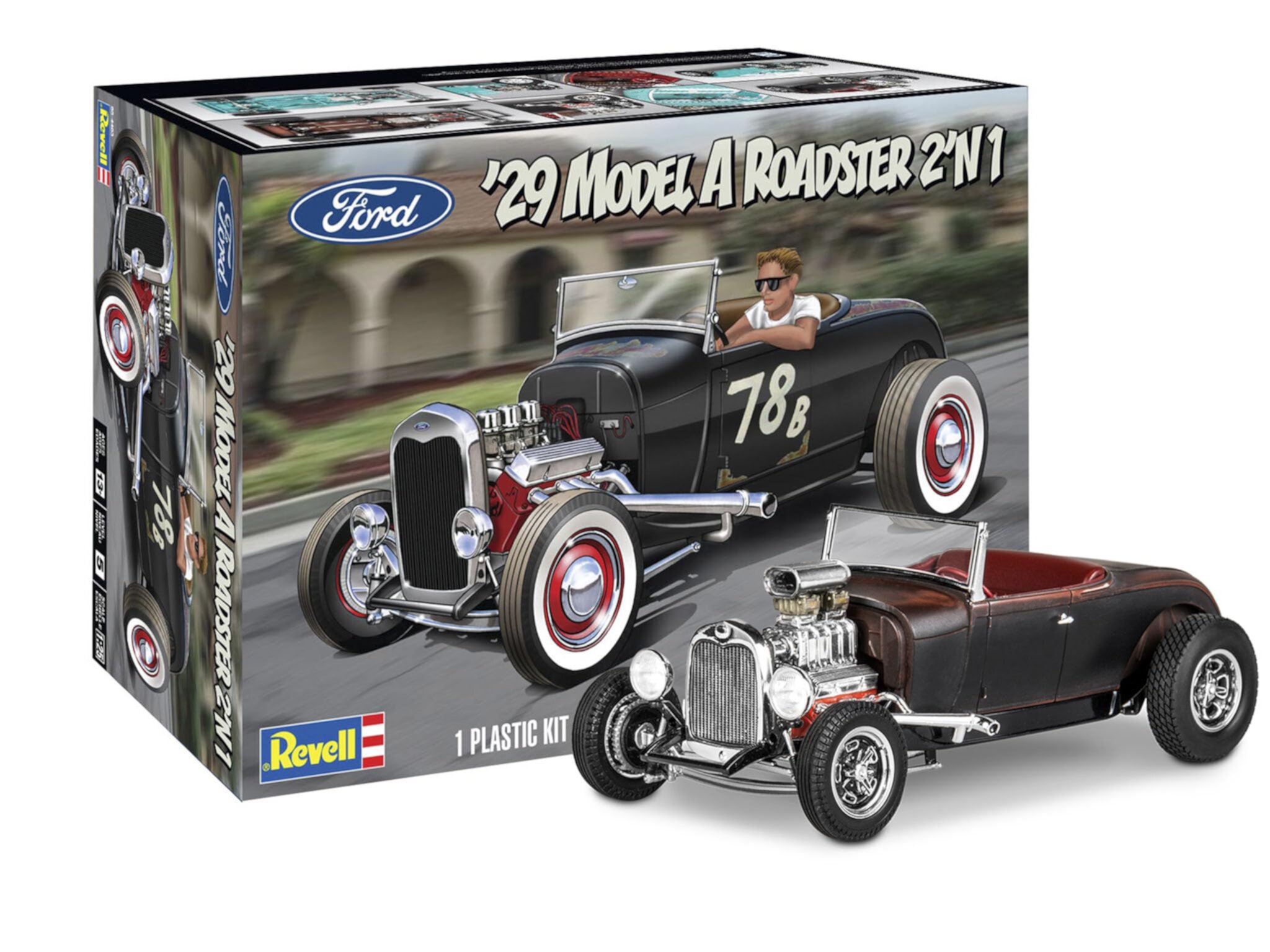 Revell 14463 Model A Roadster Calif Wheels, Multi Colour Carrera