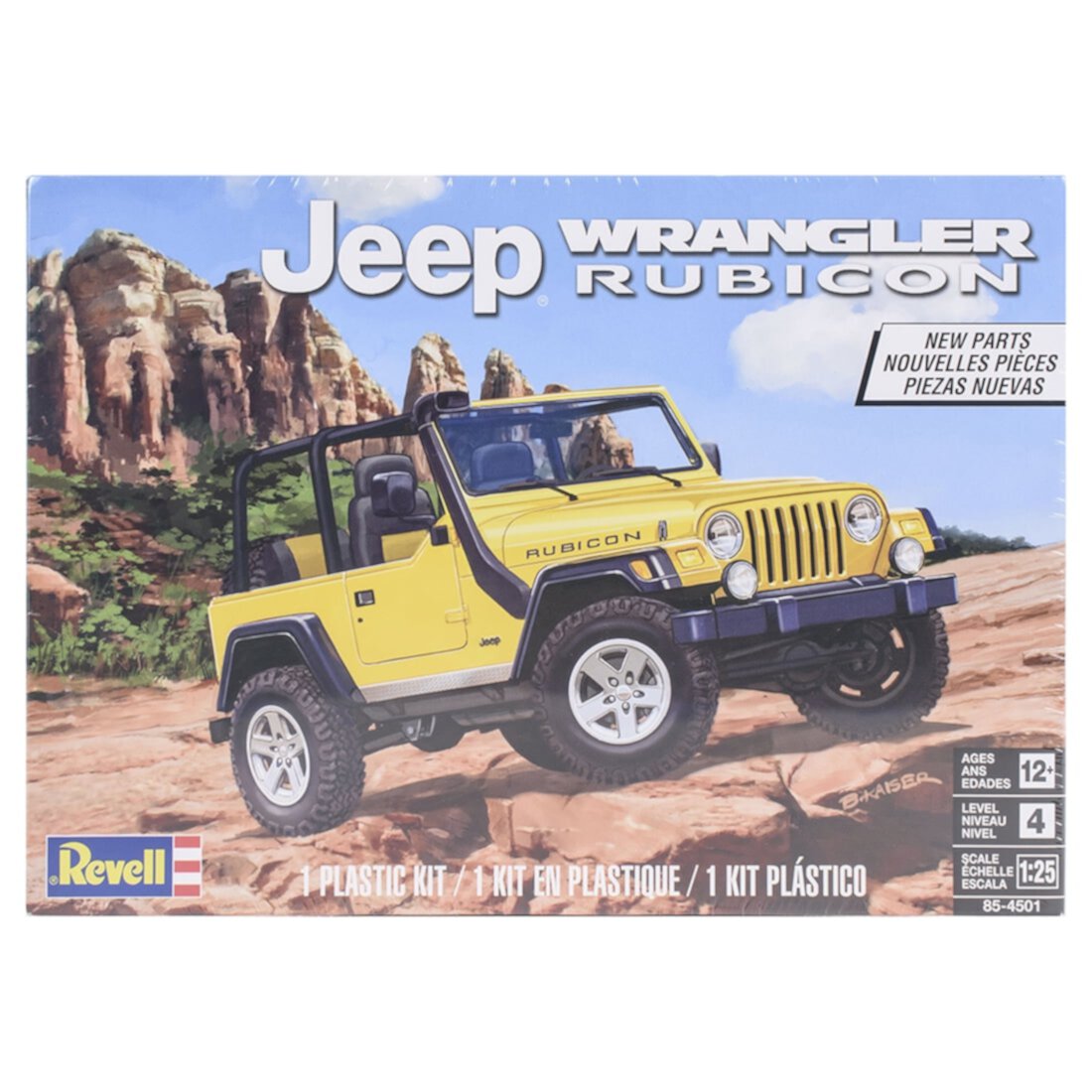 (2 pack) Level 4 Model Kit Jeep Wrangler Rubicon 1/25 Scale Model by Revell Revell