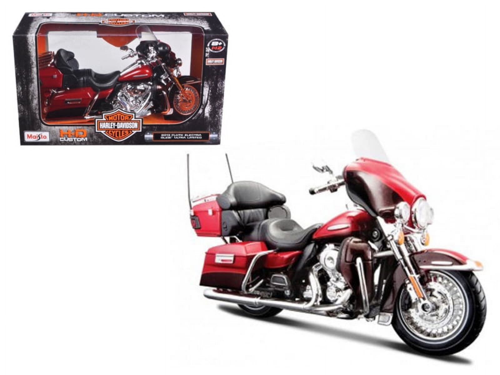 2013 Harley Davidson FLHTK Electra Glide Ultra Limited Red Bike Motorcycle Model 1/12 by Maisto Maisto