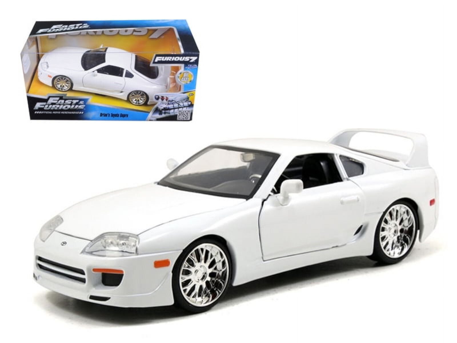 Brian's Toyota Supra White "Fast & Furious" Movie 1/24 Diecast Model Car by Jada JADA TOYS