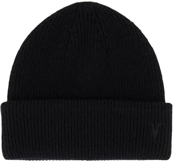 AllSaints Men's Ramskull Beanie, Winter Hat with Embroidered Logo, Black AllSaints