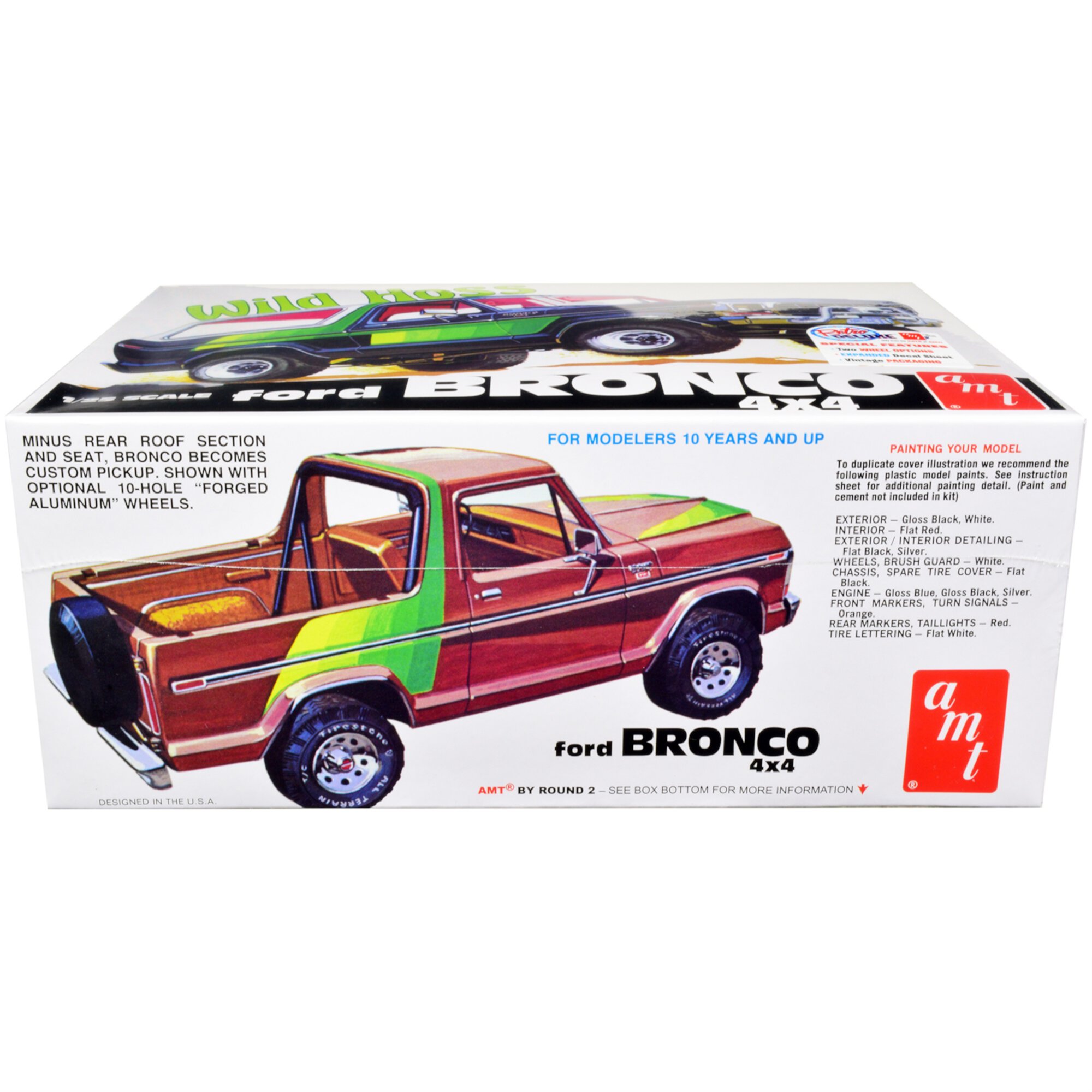 Skill 2 Model Kit 1978 Ford Bronco 4X4 "Wild Hoss" 1/25 Scale Model by AMT AMT