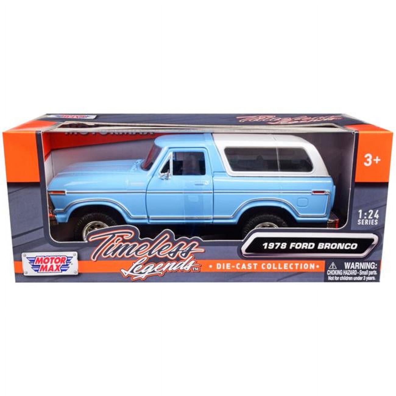 Детализированная модель автомобиля 1978 Ford Bronco, красно-белая, 1/24, с открывающимися дверями Motormax