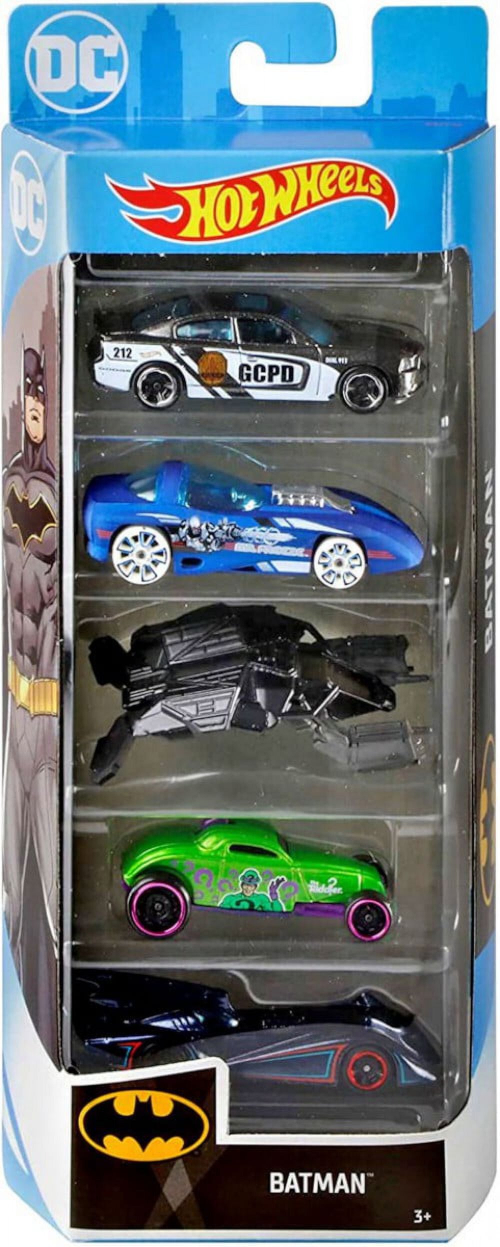 Hot Wheels Batman Diecast Car 5-Pack [Version 3] Mattel