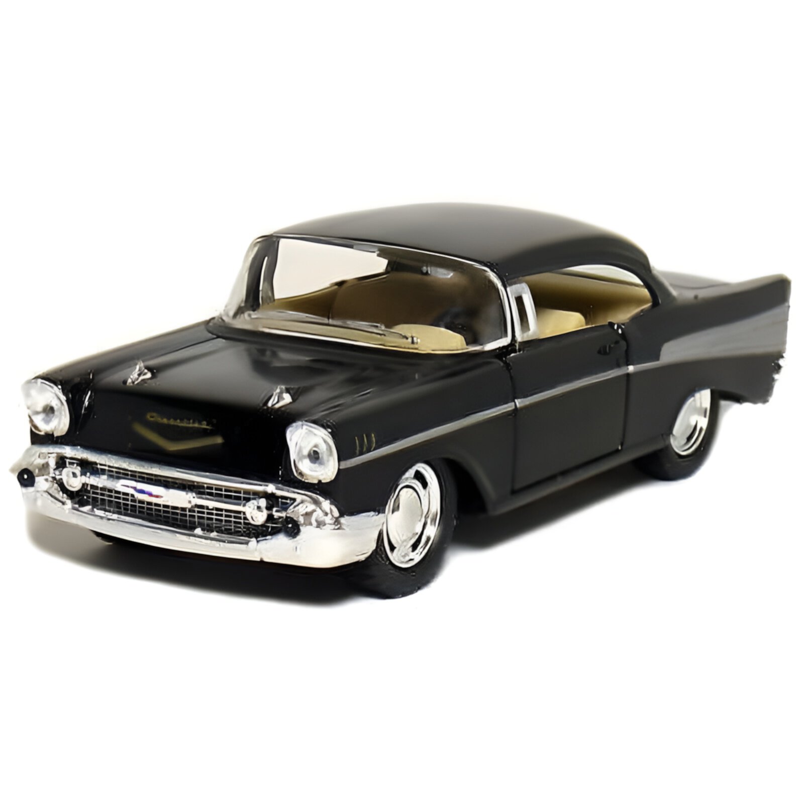 5" Kinsmart 1957 Chevrolet Bel Air Diecast Model Toy Car 1:40 Chevy Black KiNSMART