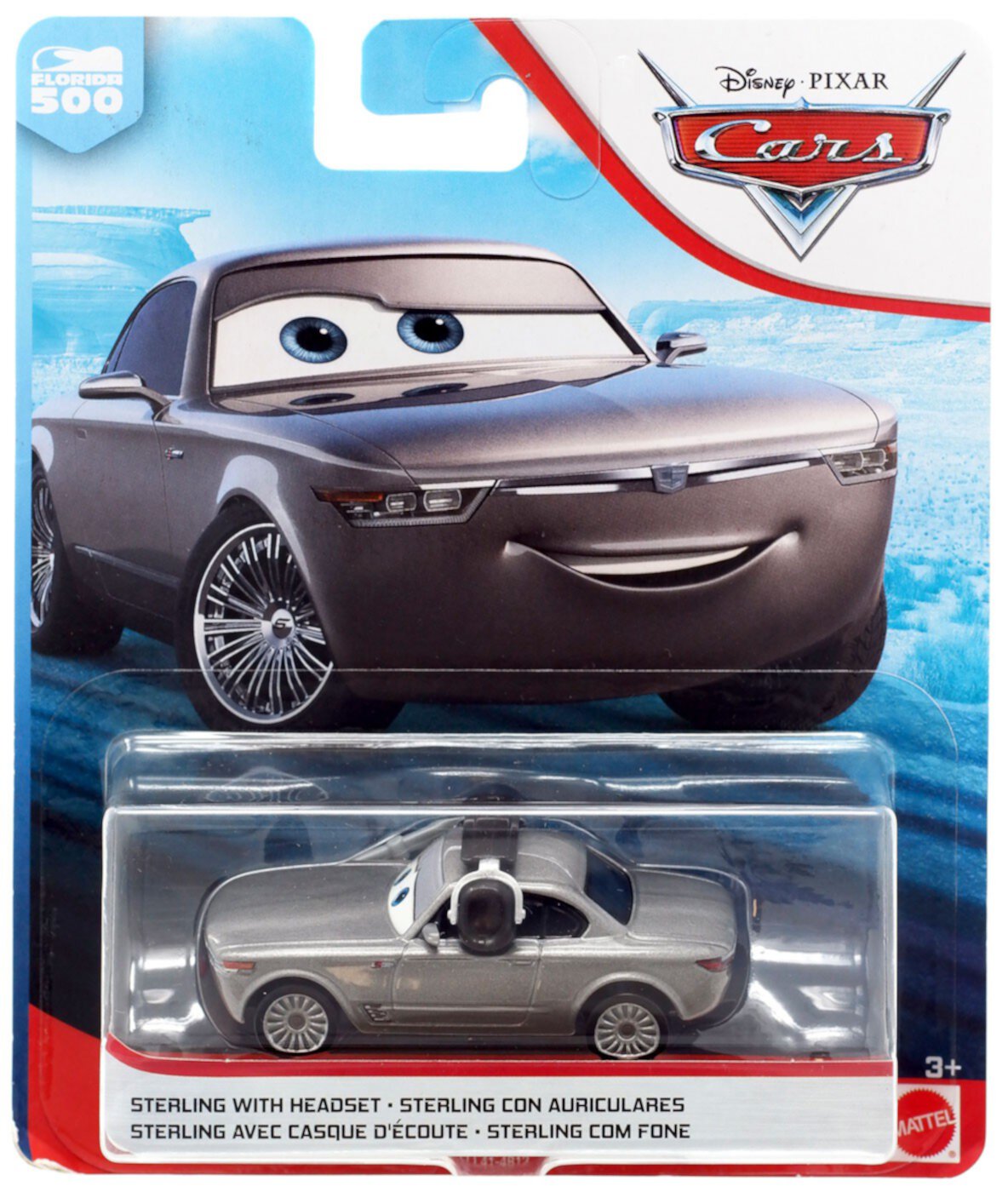 Disney / Pixar Cars Florida 500 Sterling with Headset Diecast Car (Version 2) Mattel