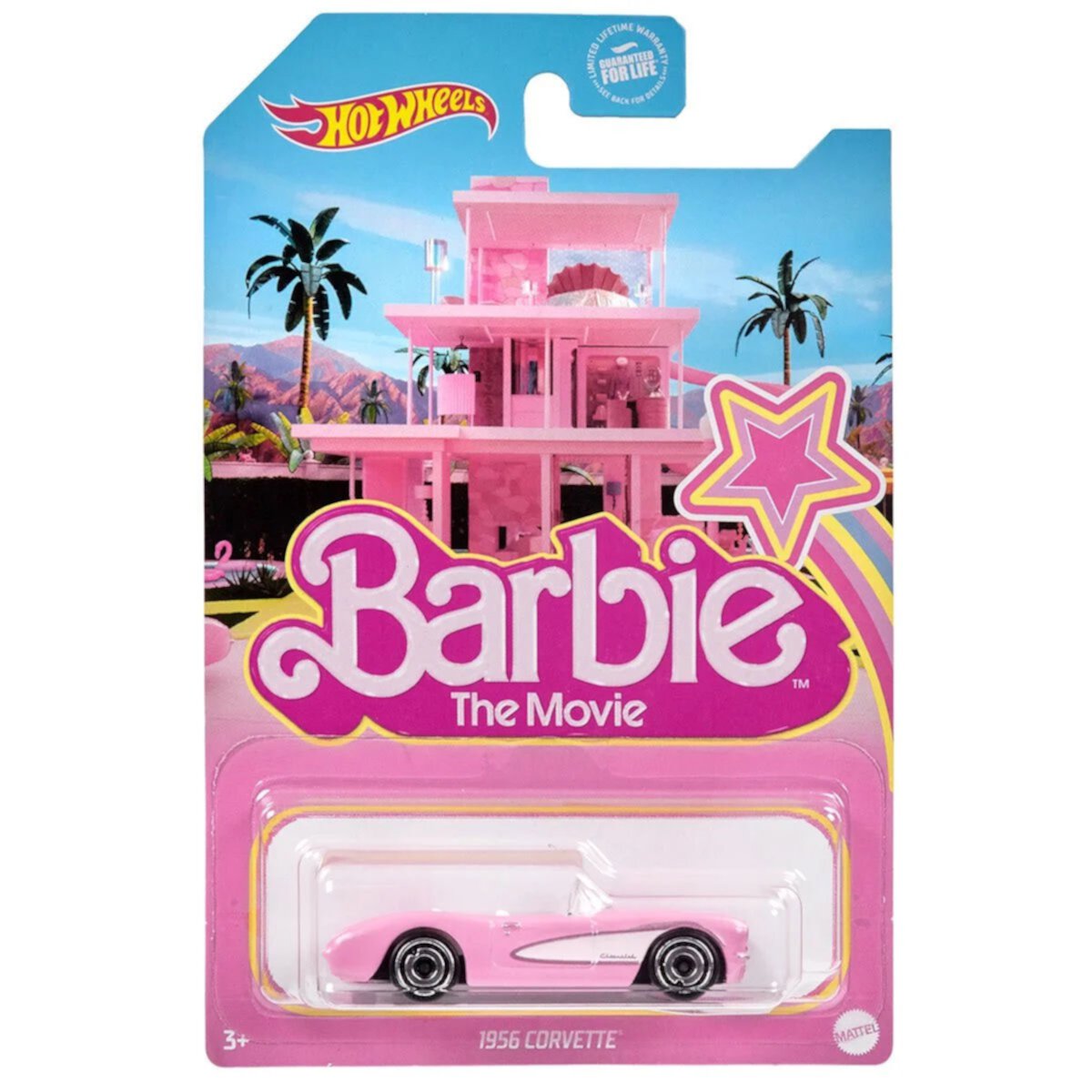 Barbie The Movie 2023 Hot Wheels Collectible Car Pink 1956 Corvette Convertible Hot Wheels