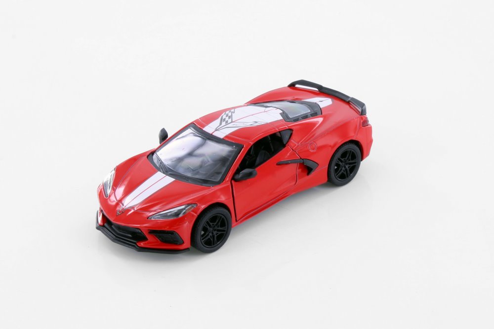 2021 Chevy Corvette Stingray C8, Red - Kinsmart 5432DF - 1/36 Scale Diecast Model Car KiNSMART