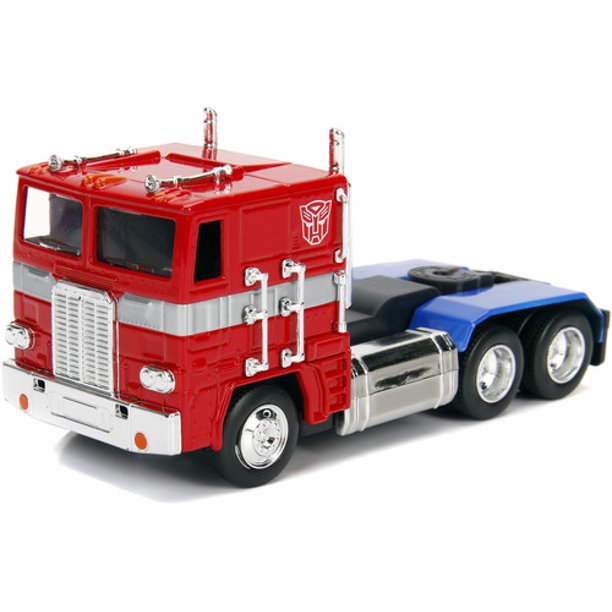 G1 Autobot Optimus Prime Truck Red with Robot on Chassis from "Transformers" TV Series "Hollywood Rides" Series 1/32 Diecast Model by Jada JADA TOYS