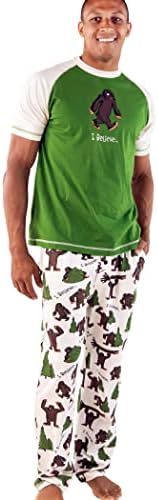 Lazy One Pajama Sets for Men, Short Sleeve Cotton Pajama Shirt and Pants with Funny Animal Prints, Comfy Pajamas for Men Lazy One