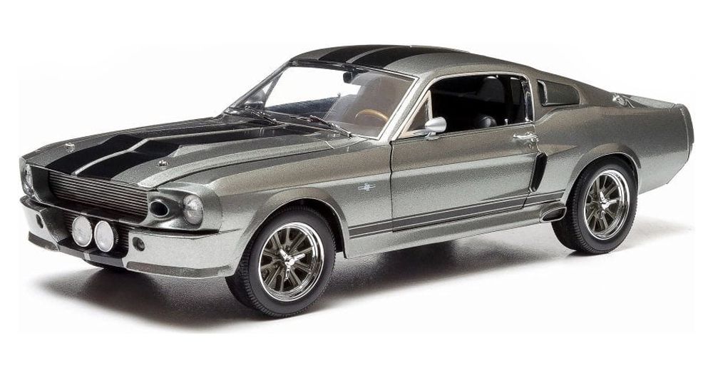 1967 Ford Mustang, Eleanor  from Gone in 60 Seconds, Gray w/ Black Stripes - Greenlight 12909 - 1/18 scale diecast model car Greenlight