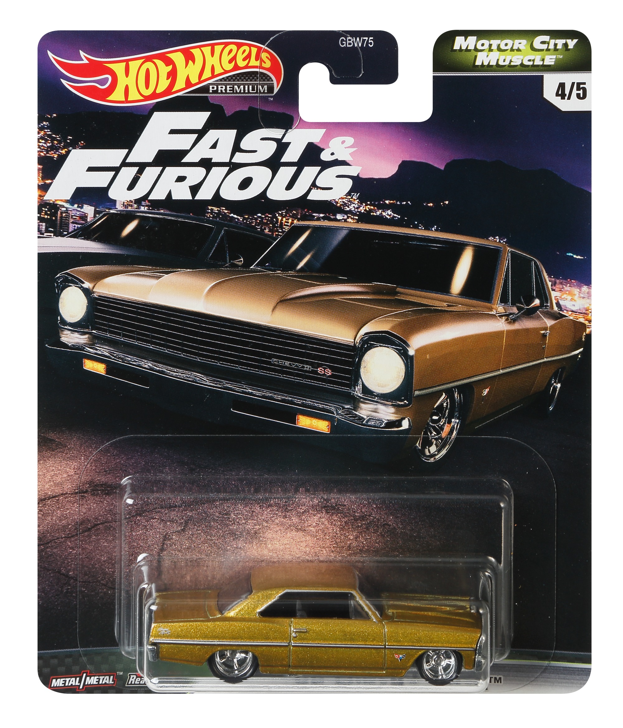 Fast & Furious Hot Wheels '66 Chevy Nova Vehicle, Toys For Boys Age 3 And Up Hot Wheels