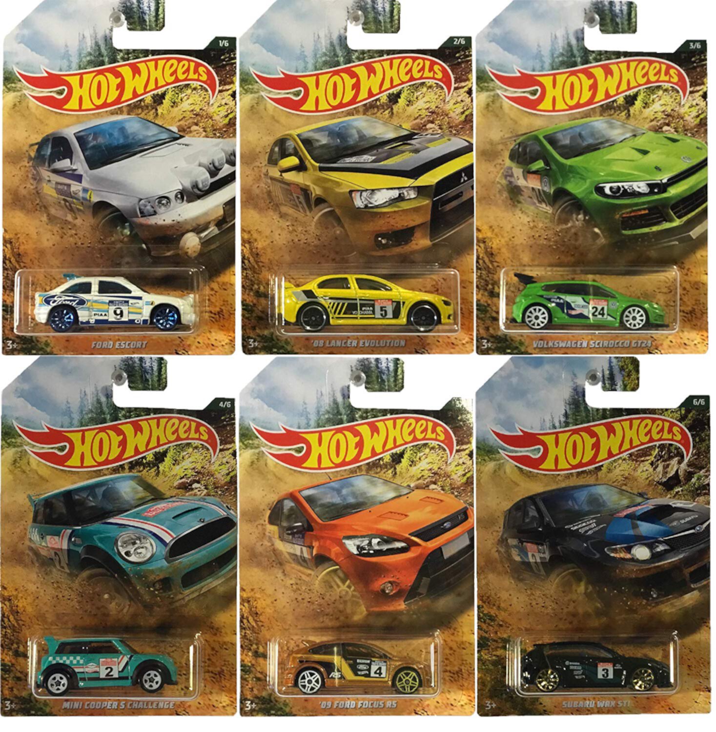 2019 Hot Wheels Exclusive Rally Series Complete Set Of 6, 1/64 Diecast Cars Hot Wheels