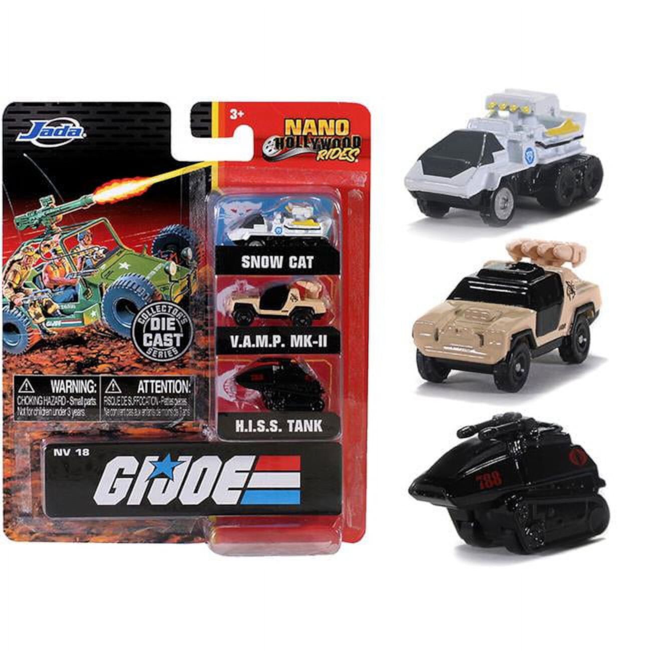 GI JOE Nano Hollywood Rides  Snow Cat  VAMP MK-II HISS Tank Jada Die Cast Cars JADA TOYS