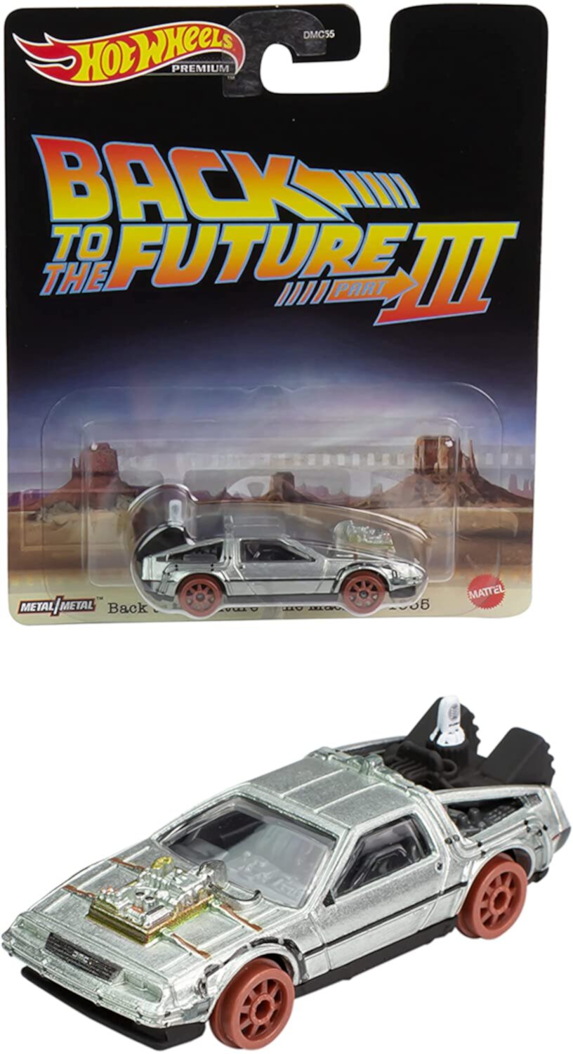 Hot Wheels Premium 1/64 Retro Entertainment "Back to The Future 3" 1955 Delorean Time Machine Diecast Model Car Hot Wheels