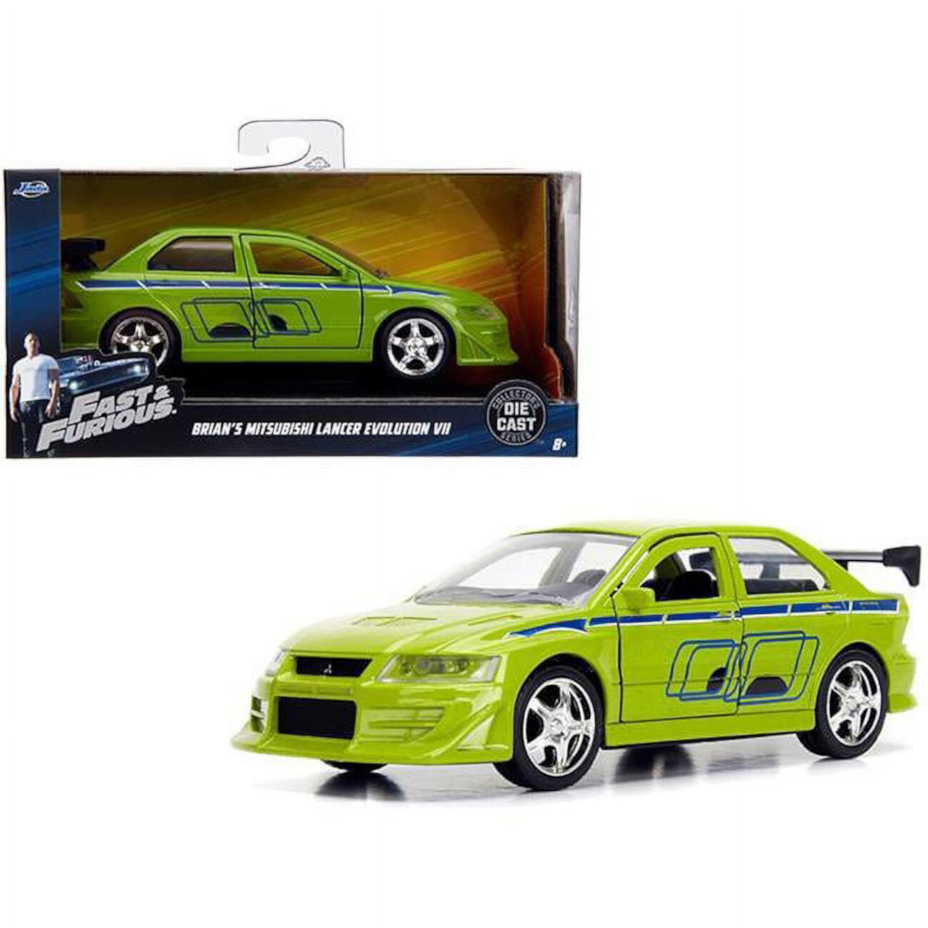 Brian's Mitsubishi Lancer Evolution VII Green "Fast & Furious" Movie 1/32 Diecast Model Car by Jada JADA TOYS