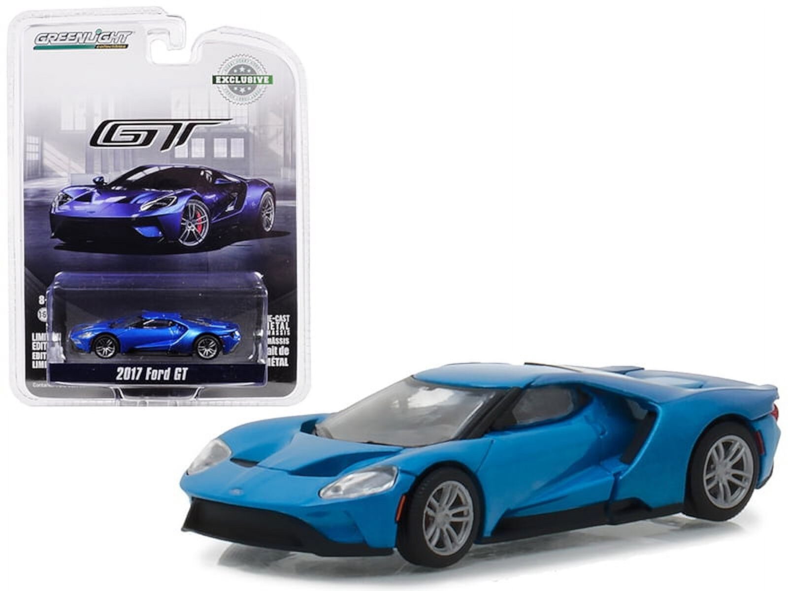 2017 Ford GT Blue Hobby Exclusive 1/64 Diecast Model Car by Greenlight Greenlight