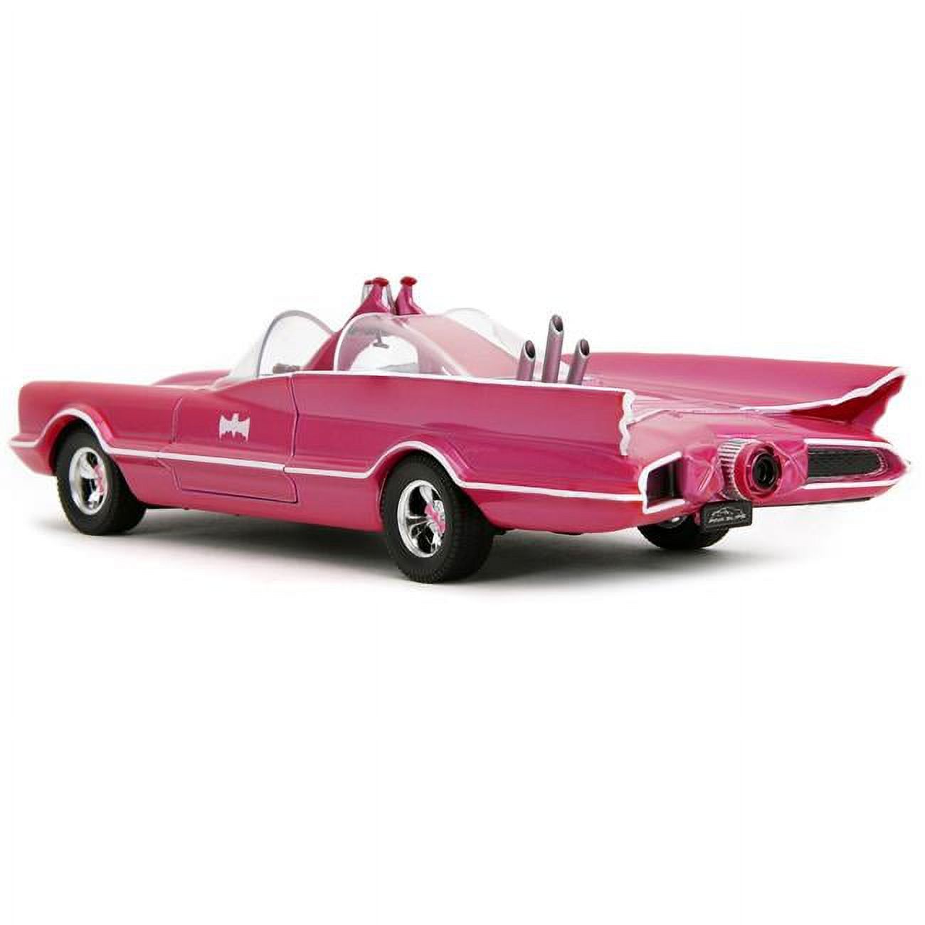 Pink Slips W7 1:24 Classic TV Series Batmobile Die-Cast Car w/Base, Toys for Kids and Adults(Pink) JADA TOYS