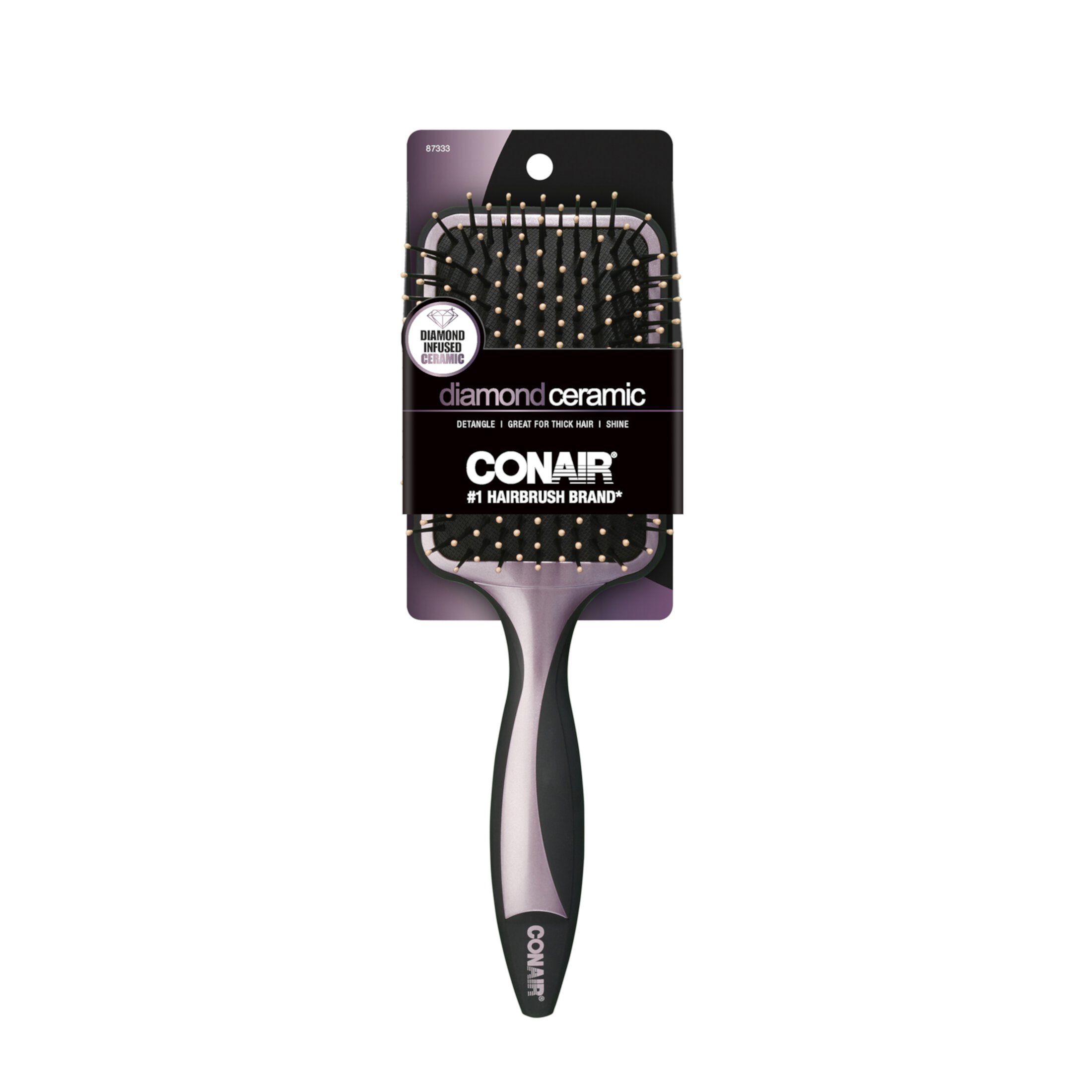 Conair Diamond Ceramic Paddle Hairbrush | Detangle | Diamond Ceramic Technology Conair