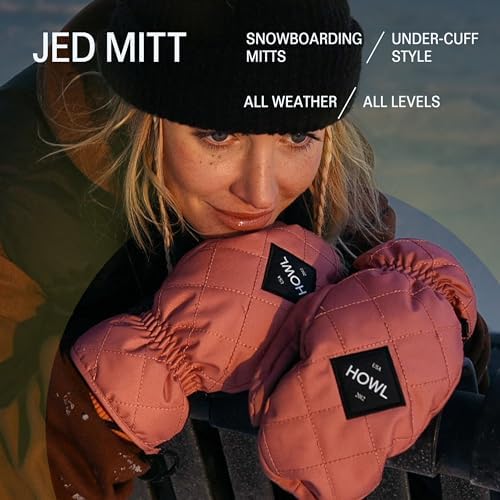 HOWL Jed Mitt | Snowboarding Gloves | Rugged Poly Oxford Shell | Shark PU Palm | Waterproof & Durable Snowboard Mittens Howl