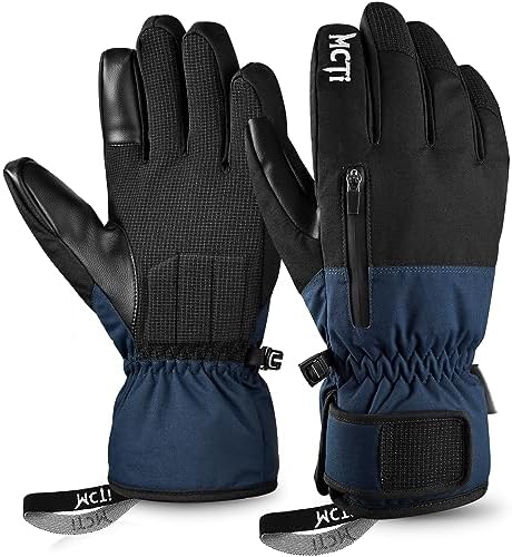 MCTi Snowboard Gloves Men's Waterproof Insulated Ski Gloves Winter with Abrasion Resistant Palm MCTi