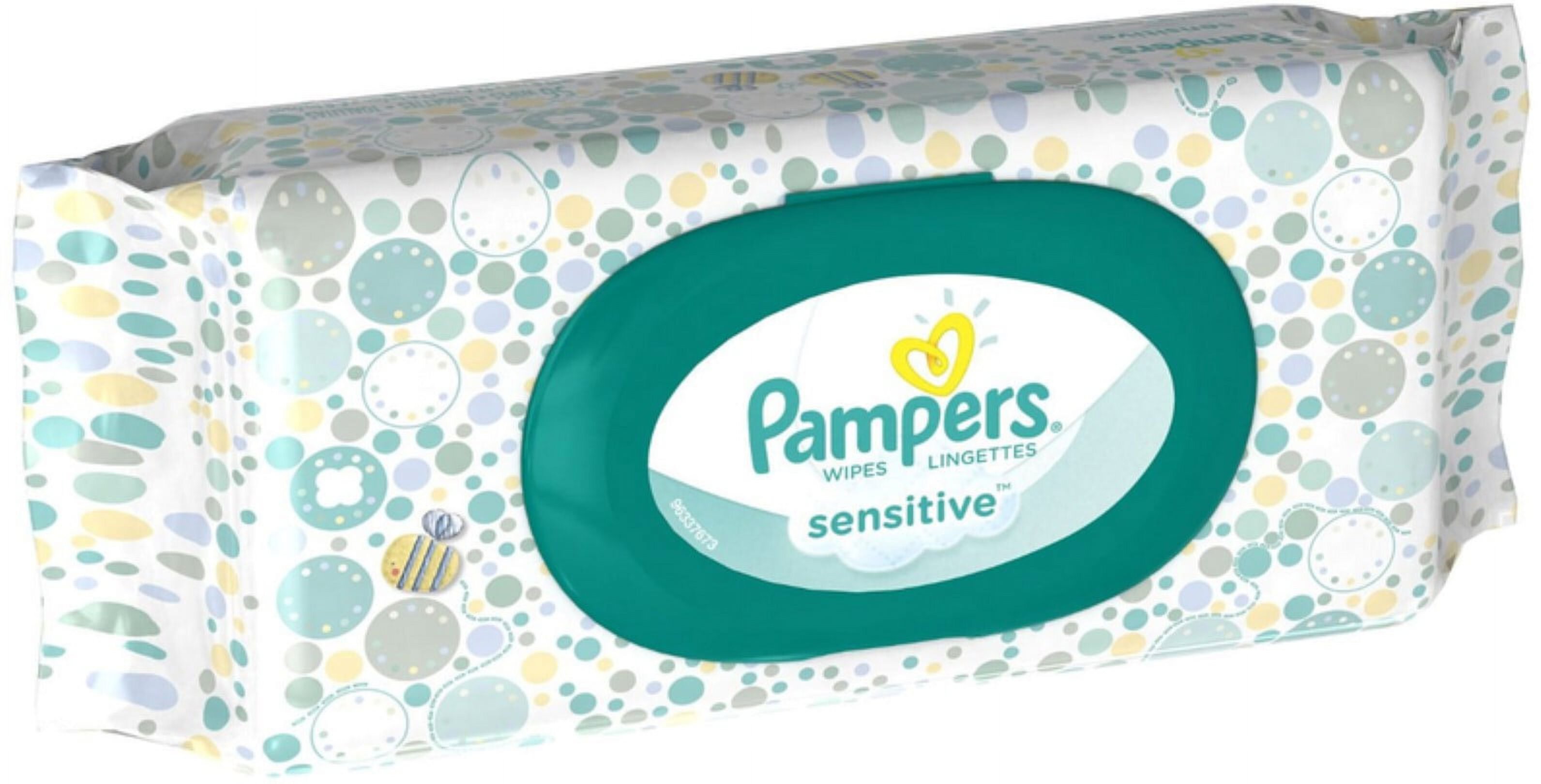 Pampers Baby Wipes Sensitive, W/Fitment, 56 count (Pack of 2) Pampers