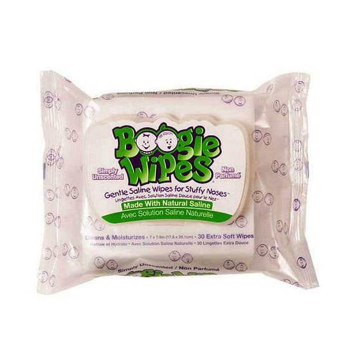 Boogie Wipes Unscented Saline Nose Wipes Part No. 816167011403 (90/package) Boogie Wipes