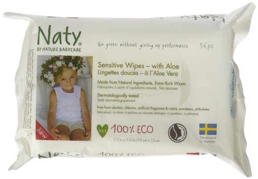 Naty Toallitas para Bebés Ecosensibles con Aloe - sin Perfume - 56 c Nature Babycare