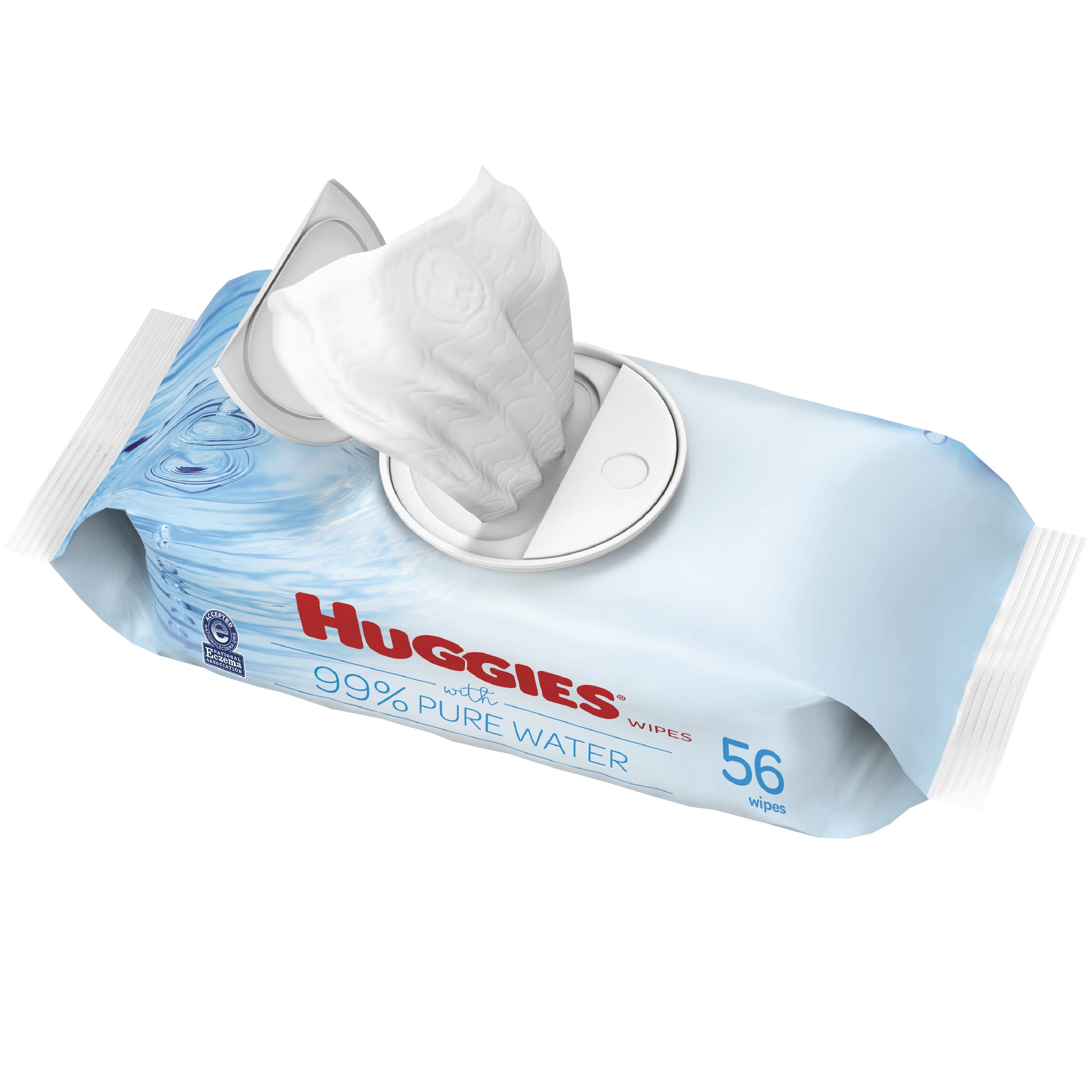 Huggies Wipes with 99% Pure Water, Unscented, 1 Flip-Top Pack (56 Wipes Total) Huggies