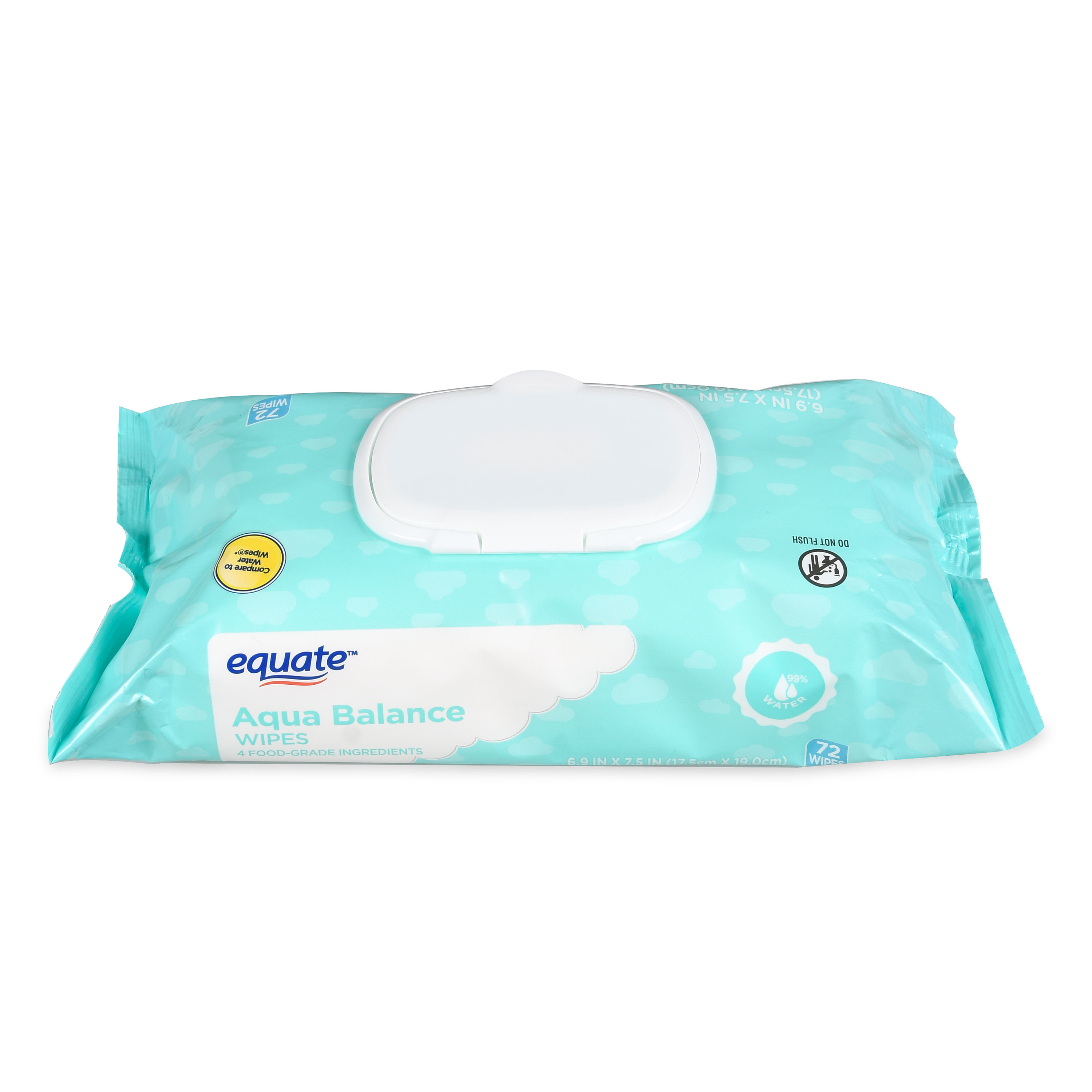 Equate Simply Pure Aloe Wipes, 1 Flip-Top Pack (72 Total Wipes) Equate