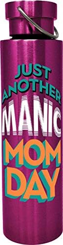 Стеклянная бутылка Spoontiques Manic Mom Day из нержавеющей стали, 720 мл, с ручкой Spoontiques