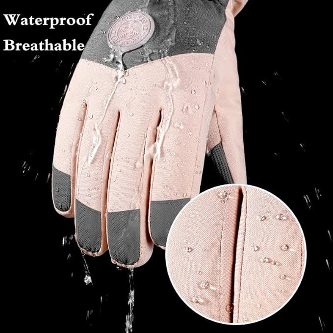 Winter Ski Snow Gloves for Men, Women, Youth | Touchscreen & Waterproof Cold Weather Hand Warming Gloves Winter Work Gloves JJZS