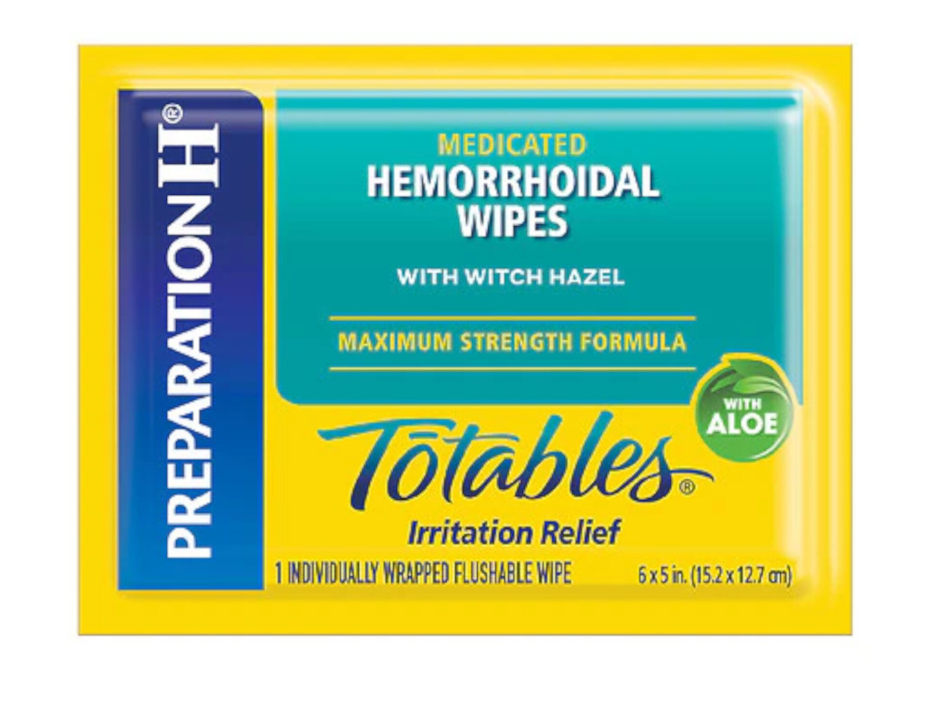 PREPARATION H Totables Hemorrhoidal Wipes with Witch Hazel, 10 Ct (Pack of 2) Preparation H