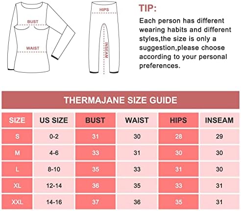 Muezna Thermal Underwear for Women Long Johns Ski Base Layer Thermal Top and Bottom Set with Fleece Lined for Cold Weather Muezna