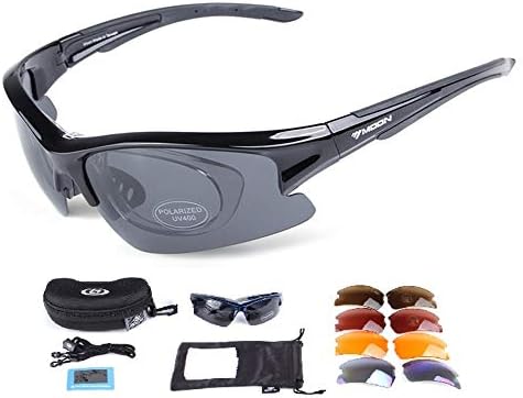 Rungear Polarized Sports Sunglasses with 5 Lenses Tr90 Glasses for Men Cycling Rungear