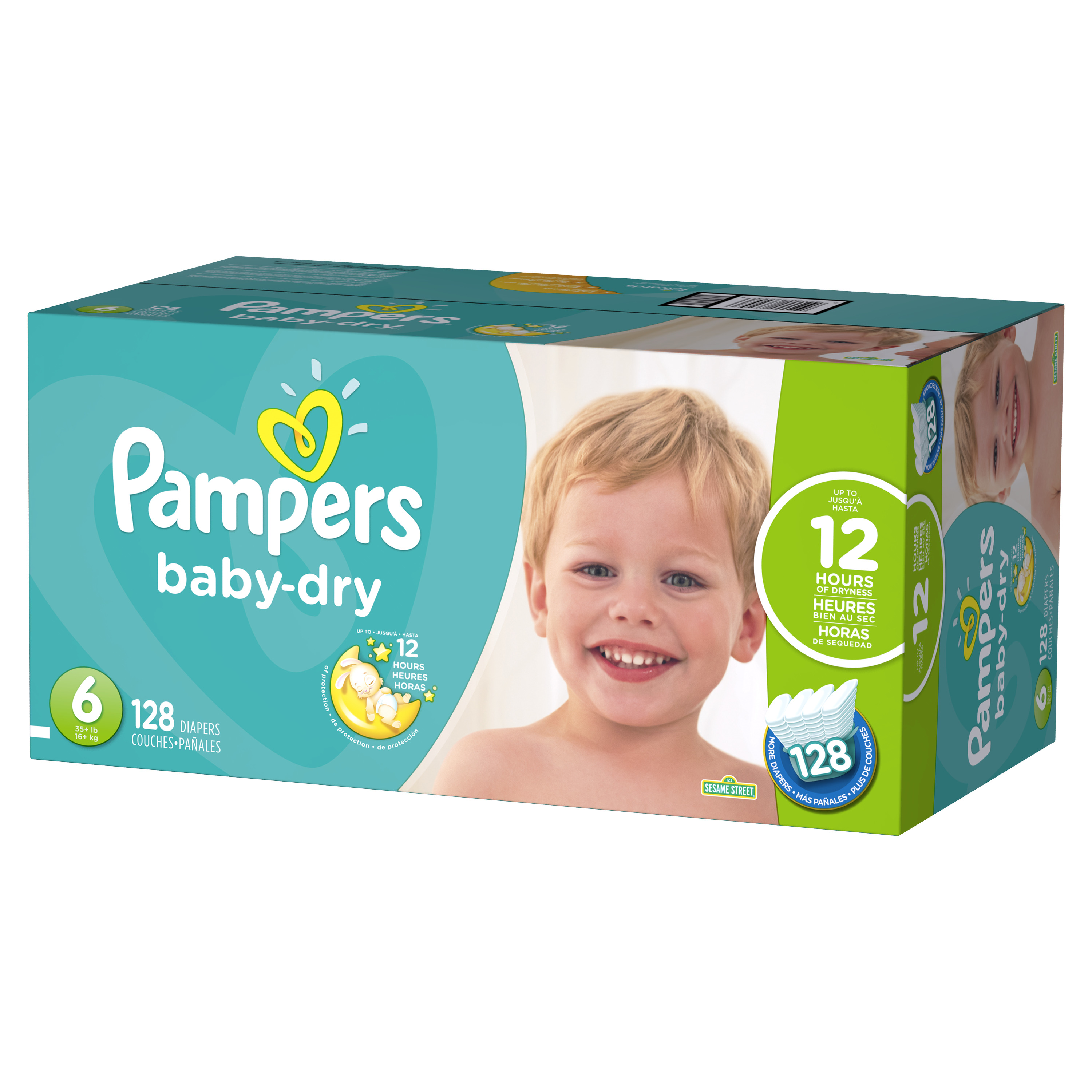 Pampers Baby-Dry Diapers Size 6 128 Count Pampers