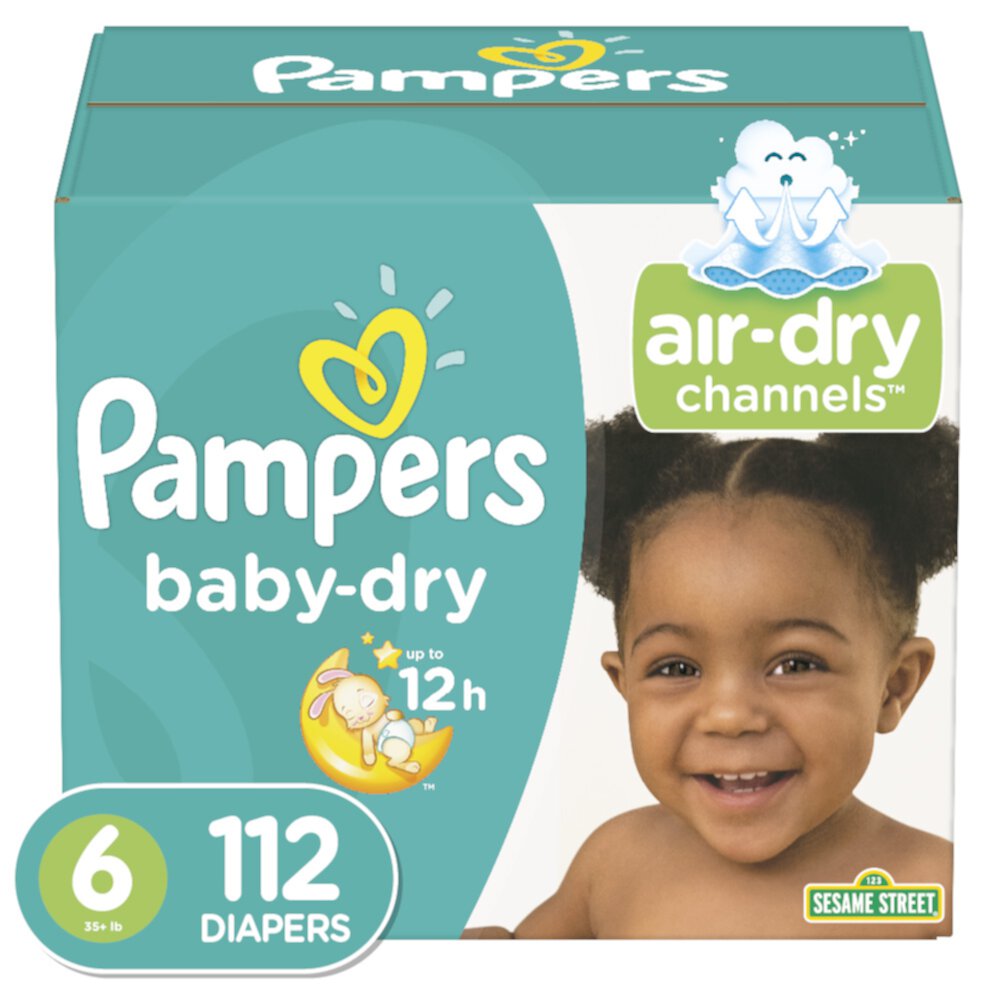 Pampers Baby-Dry Extra Protection Diapers, Size 6, 112 Ct Pampers