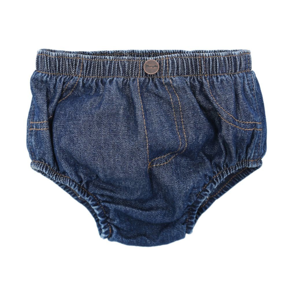 Wrangler Boys  Boys Denim Diaper Cover 3 Months Washed Indigo Wrangler