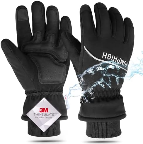 JUMPHIGH Winter Gloves, Waterproof Thermal Gloves, Cold Weather Gloves, Men's Snow Gloves, Warm Gifts for Women and Men JUMPHIGH