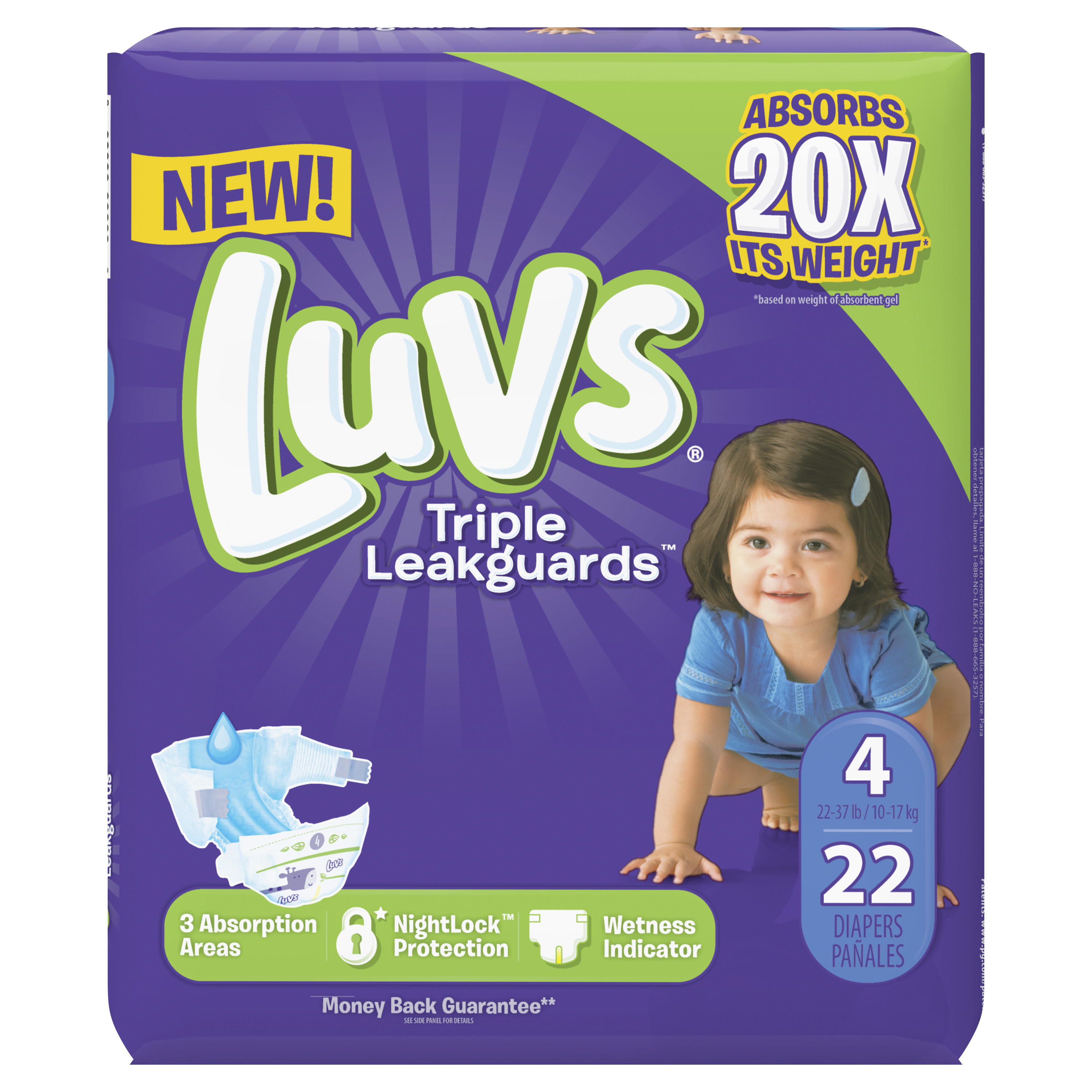 Luvs Triple Leakguards Diapers Size 4 22 Count Luvs