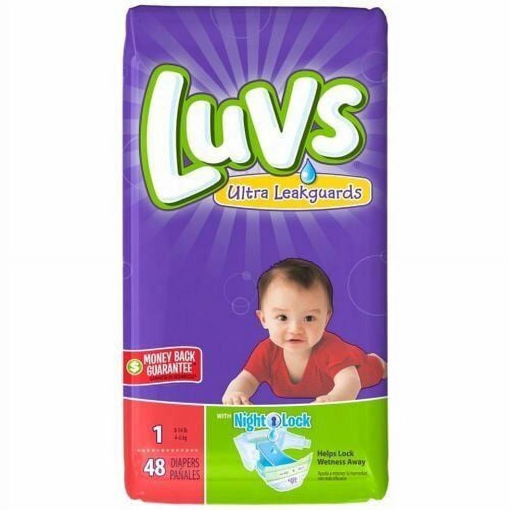 Luvs Ultra Leakguard Diapers Size 1, 8-14 lb- 2 Packs of 48 Luvs