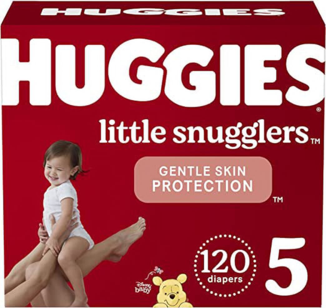 Baby Diapers Size 5 (27+ lbs), 120ct, Huggies Little Snugglers Huggies